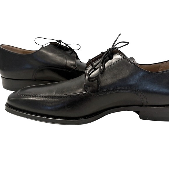 Magnanni Pardo Derby Oxfords Black Leather Men's 13 Dress Shoe Quiet Luxury - Picture 4 of 10